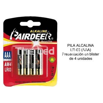 4 x PILA ALCALINA LR03 AAA PAIRDEER 1.5V - Imagen 1