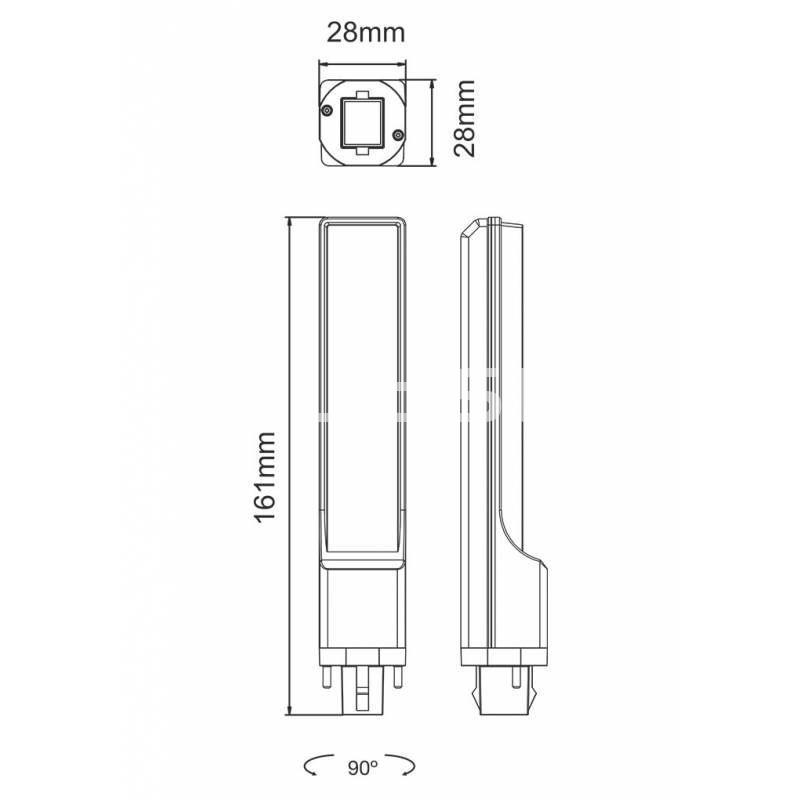 Bombilla LED 9w PL 2 Pins G24 Cala - Beneito Faure - Imagen 2