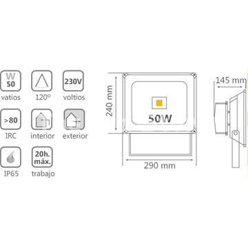 Foco de Led Exterior 50w IP 65 - Imagen 2