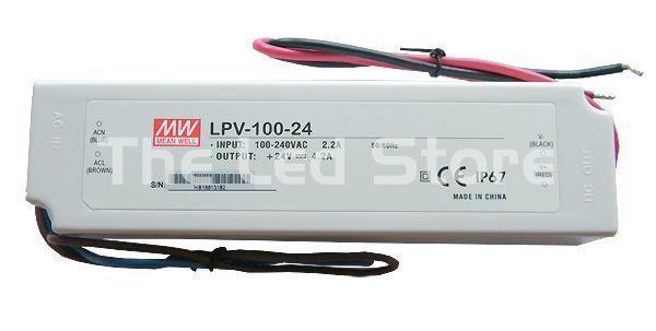 MEAN WELL LPV-100-24 Fuente de Alimentación 24V 100W 4.2A IP 67 - Imagen 1