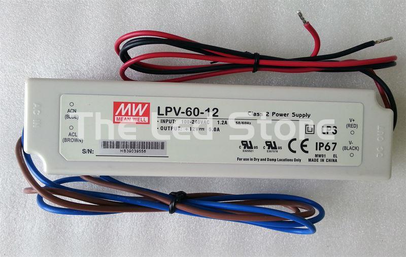 MEAN WELL LPV-60-12 Fuente de Alimentación 12v 60W 5A IP 67 - Imagen 1