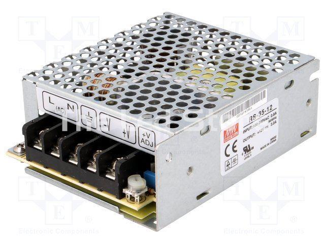 MEAN WELL LRS-35-12 36W, 12V dc, Corriente 3A - Imagen 1