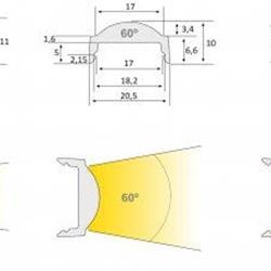 Optica de 60º para Perfil de Aluminio Torino - Imagen 2