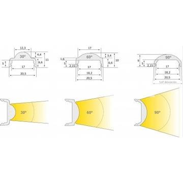 Optica de 60º para Perfil de Aluminio Torino - Imagen 2