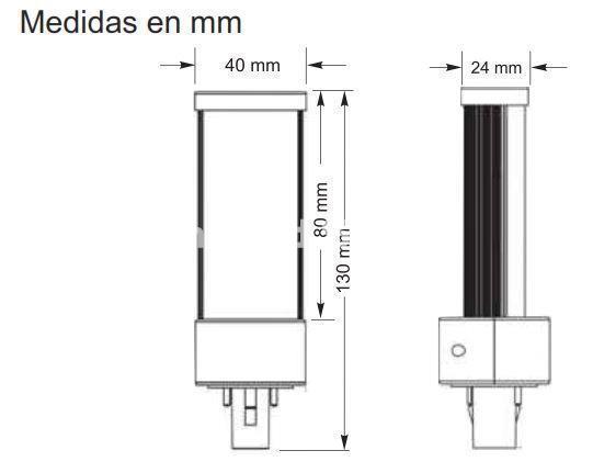 PL20E Lámpara Led CFL-PL G24 7W - Imagen 2