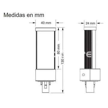 PL20E Lámpara Led CFL-PL G24 7W - Imagen 2