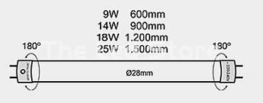 TUBO T8 LED 25W 1.500mm 3.000K 2.200lm - Imagen 3